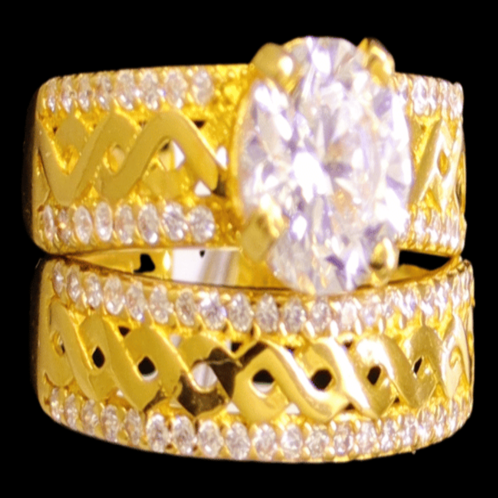 21K Gold Bridal Ring Set